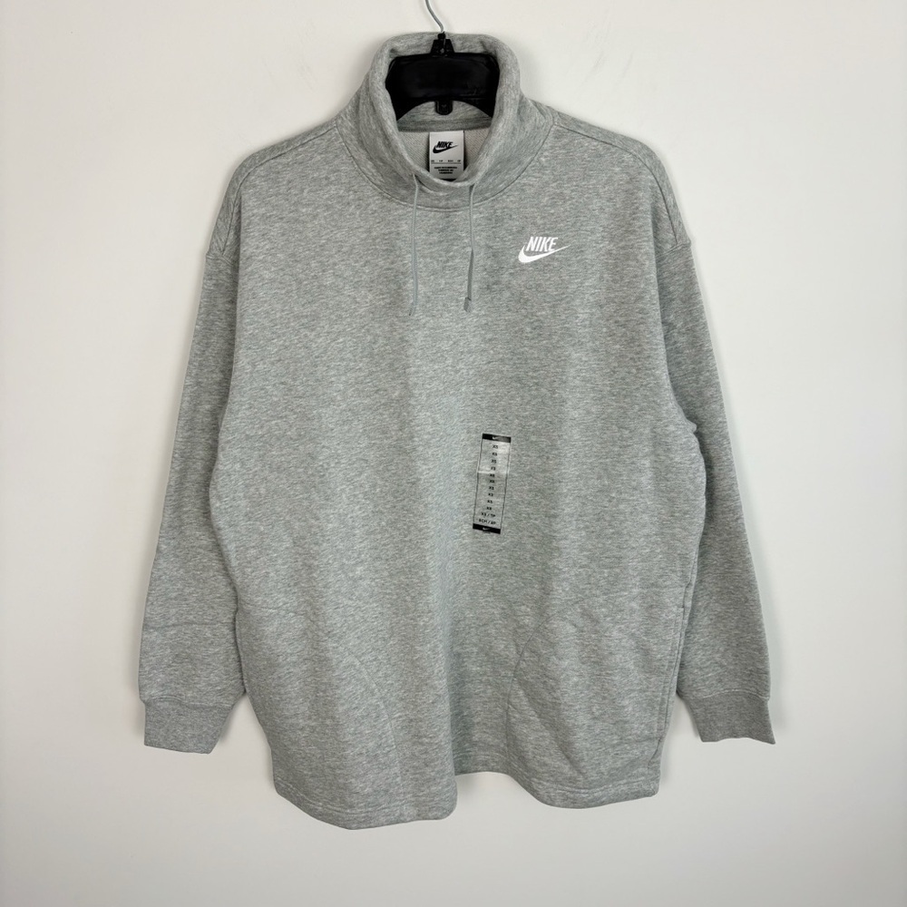 Nike Women's Sportswear Club Fleece Cowl Neck Hoodie in Grey Heather